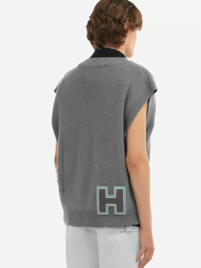Men C2H4 006 - Distressed Knit Vest