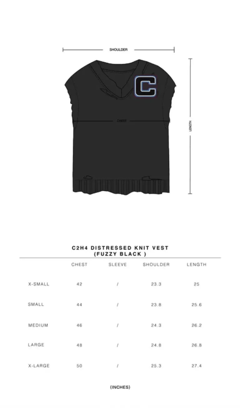 Men C2H4 006 - Distressed Knit Vest