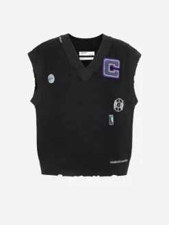 Men C2H4 006 - Distressed Knit Vest