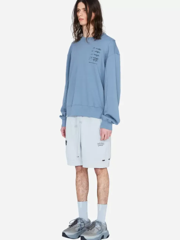 Men C2H4 003 - Distressed Panelled Crewneck