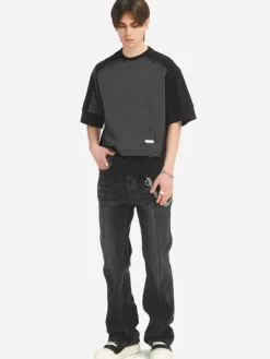Men C2H4 005 - Distressed Panelled Vagrant T-Shirt