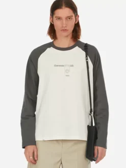 Men C2H4 007 - Easeful Paneled Long-Sleeves T-Shirt