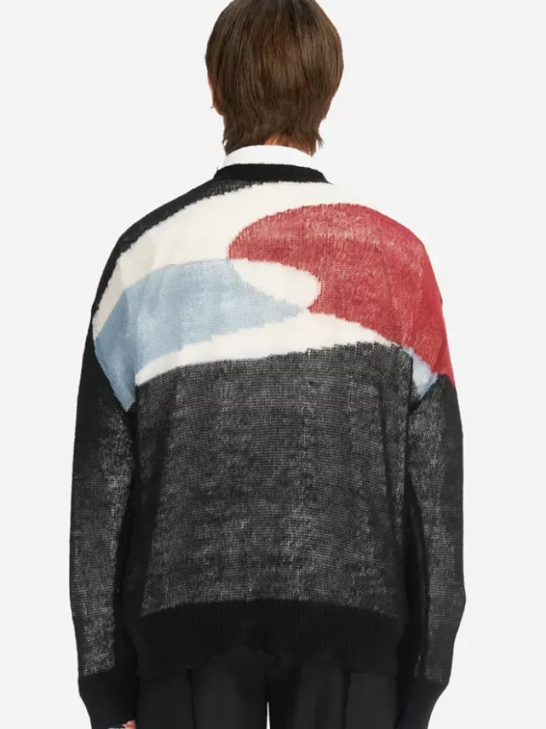 Men C2H4 005 - Ellipse Panelled Mohair Sweater