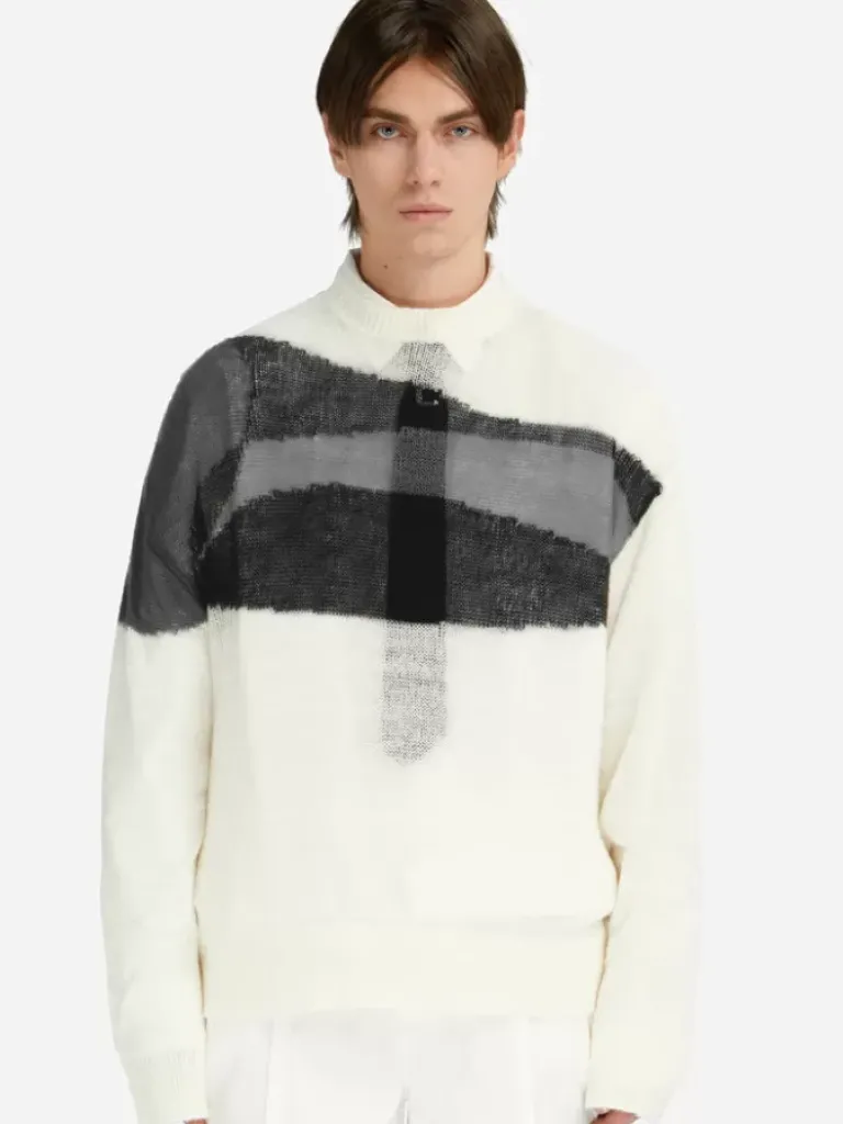 Men C2H4 005 - Ellipse Panelled Mohair Sweater