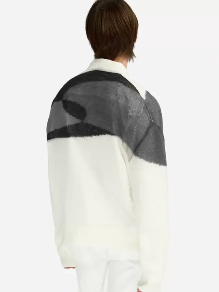 Men C2H4 005 - Ellipse Panelled Mohair Sweater