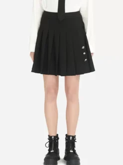 Women C2H4 005 - Emblem Pleated Miniskirt