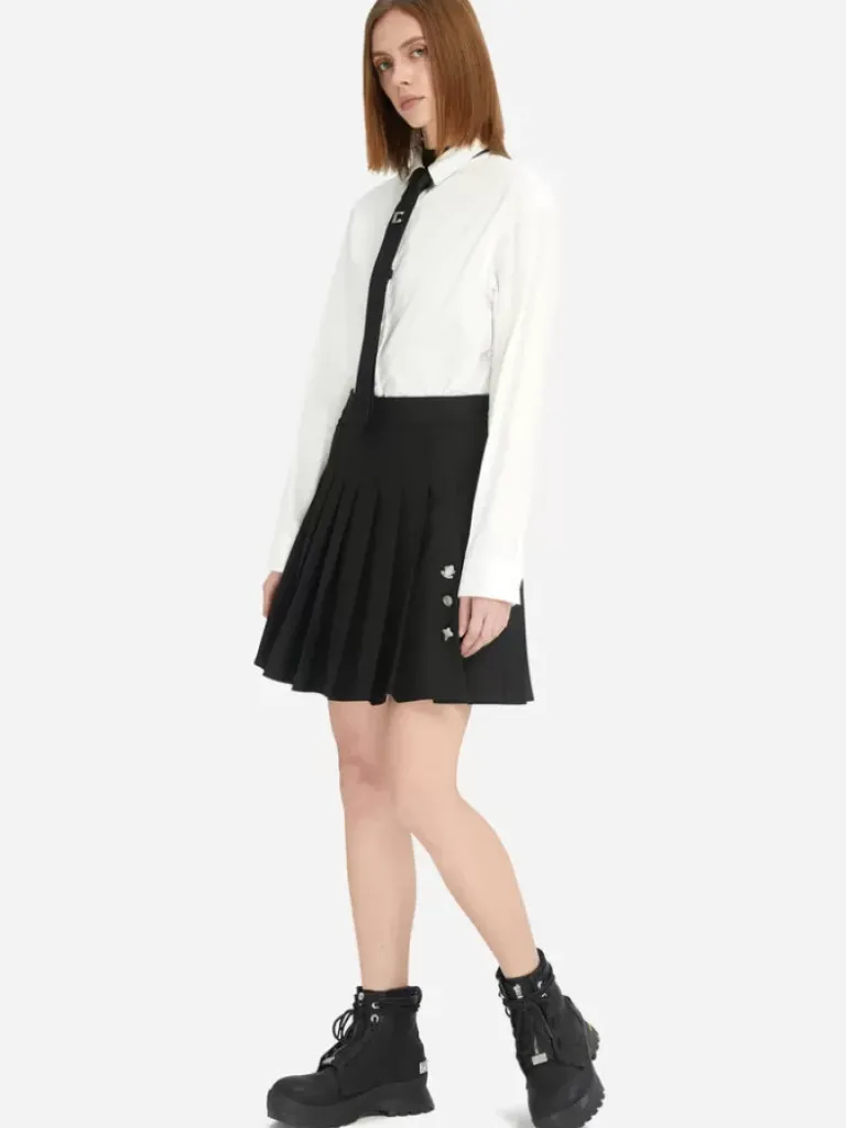 Women C2H4 005 - Emblem Pleated Miniskirt