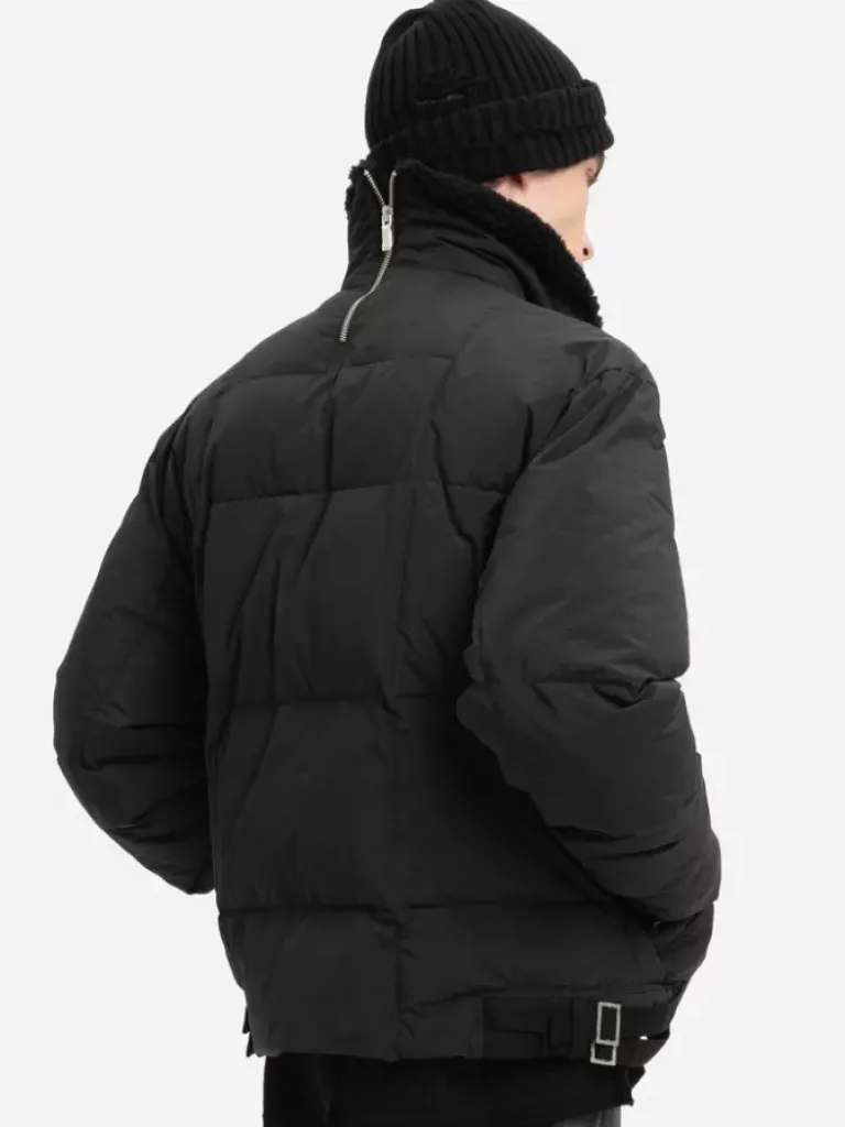 Men C2H4 004 - Faux-Fur Collar Stripe Down Jacket