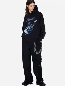 Men C2H4 003 - Grunge Guitar Print Hoodie