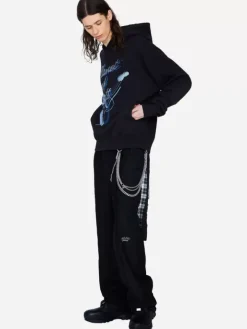 Men C2H4 003 - Grunge Guitar Print Hoodie