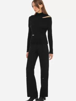 Women C2H4 006 - Hollow-Out Paneled Knit Sweater