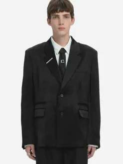 Men C2H4 004 - Inside-Out Panelled Smoke Tailored Jacket