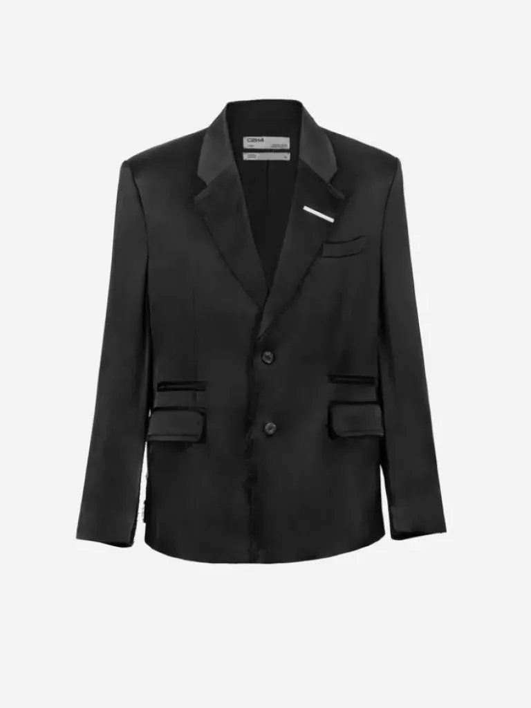 Men C2H4 004 - Inside-Out Panelled Smoke Tailored Jacket