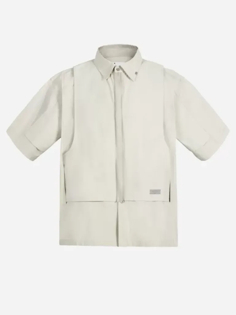 Men C2H4 006 - Intervein Layered Short-Sleeve Shirt