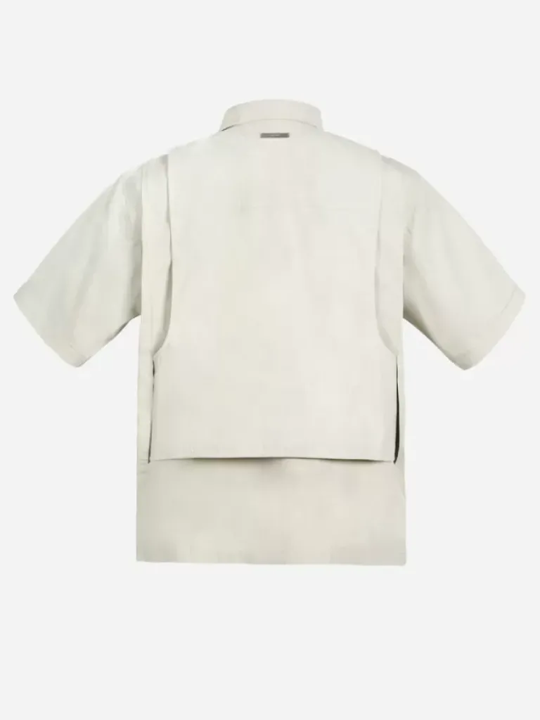 Men C2H4 006 - Intervein Layered Short-Sleeve Shirt
