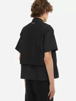 Men C2H4 006 - Intervein Layered Short-Sleeve Shirt