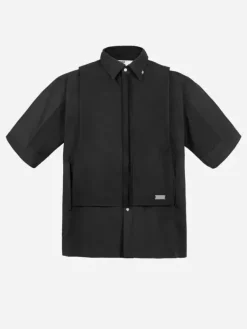 Men C2H4 006 - Intervein Layered Short-Sleeve Shirt