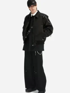 Men C2H4 005 - Intervein Zipper Bomber Jacket
