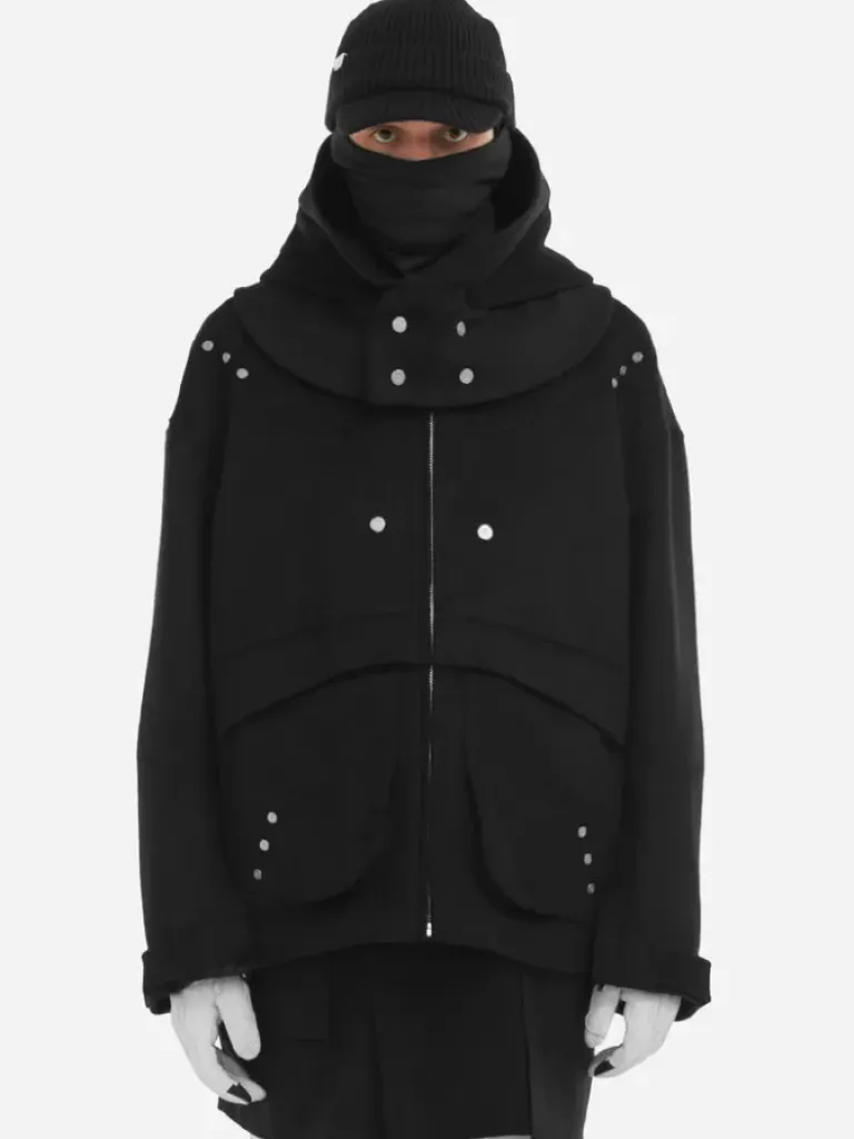 Men C2H4 006 - Intervene Paneled Woolen Windbreaker