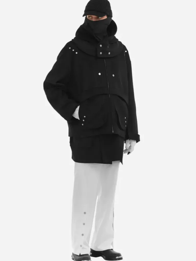 Men C2H4 006 - Intervene Paneled Woolen Windbreaker