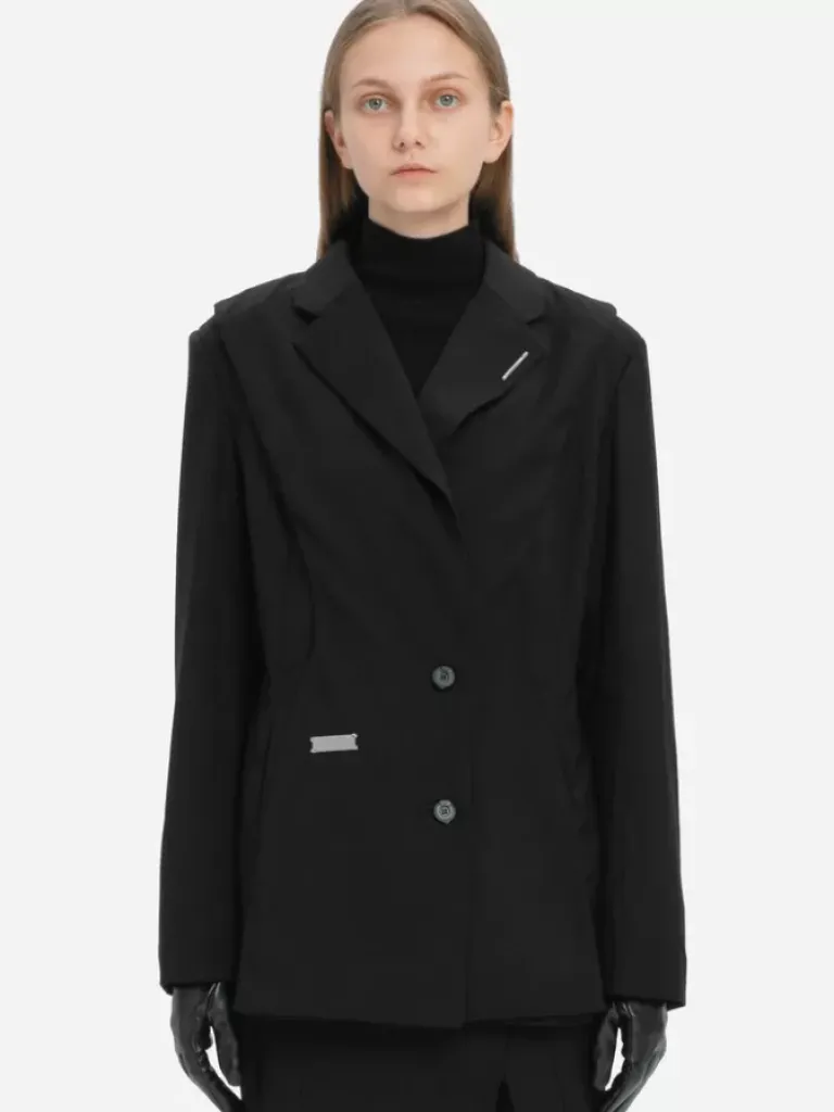 Women C2H4 004 - Layered Arc Cutting Tailored Jacket