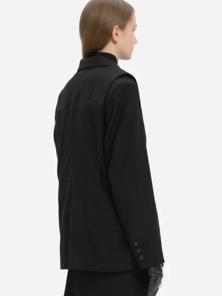 Women C2H4 004 - Layered Arc Cutting Tailored Jacket