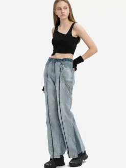 Women C2H4 004 - Layered Arch Cutting Knit Tank-Top