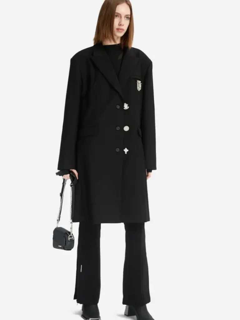 Women C2H4 005 - Layered Cut Out Tailored Coat
