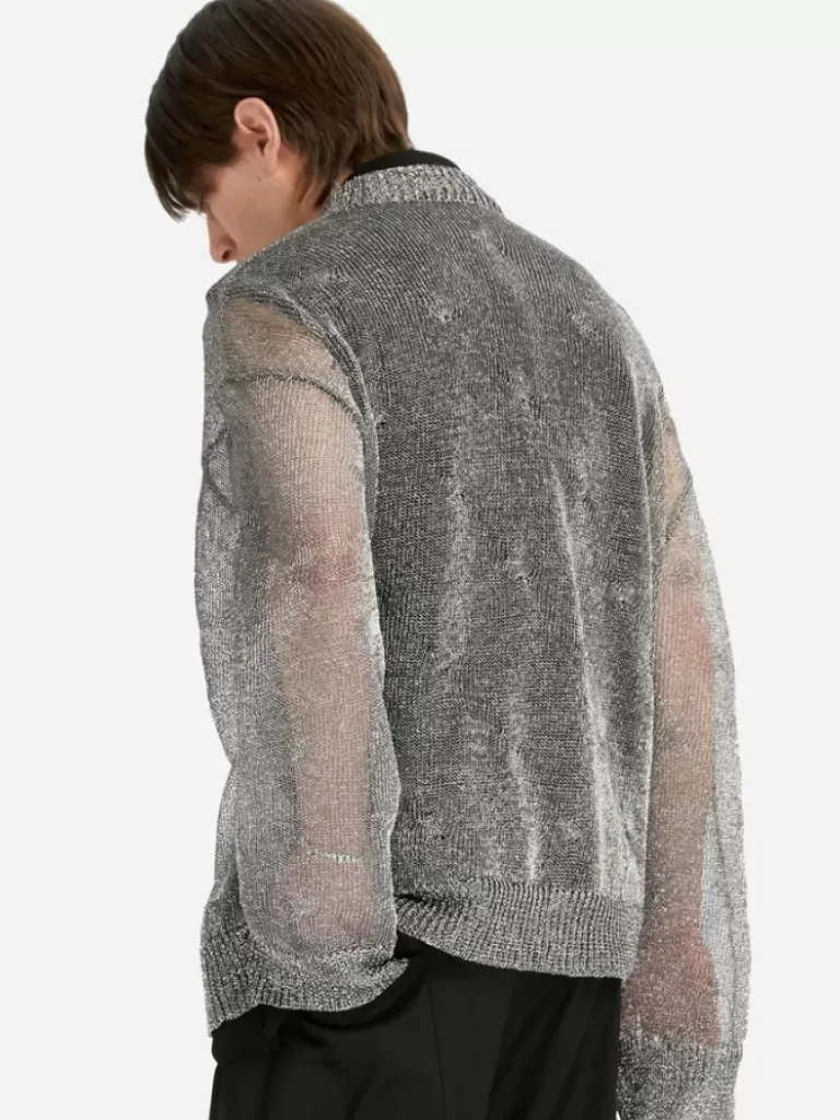 Men C2H4 005 - Metallic Fusion Knit Sweater