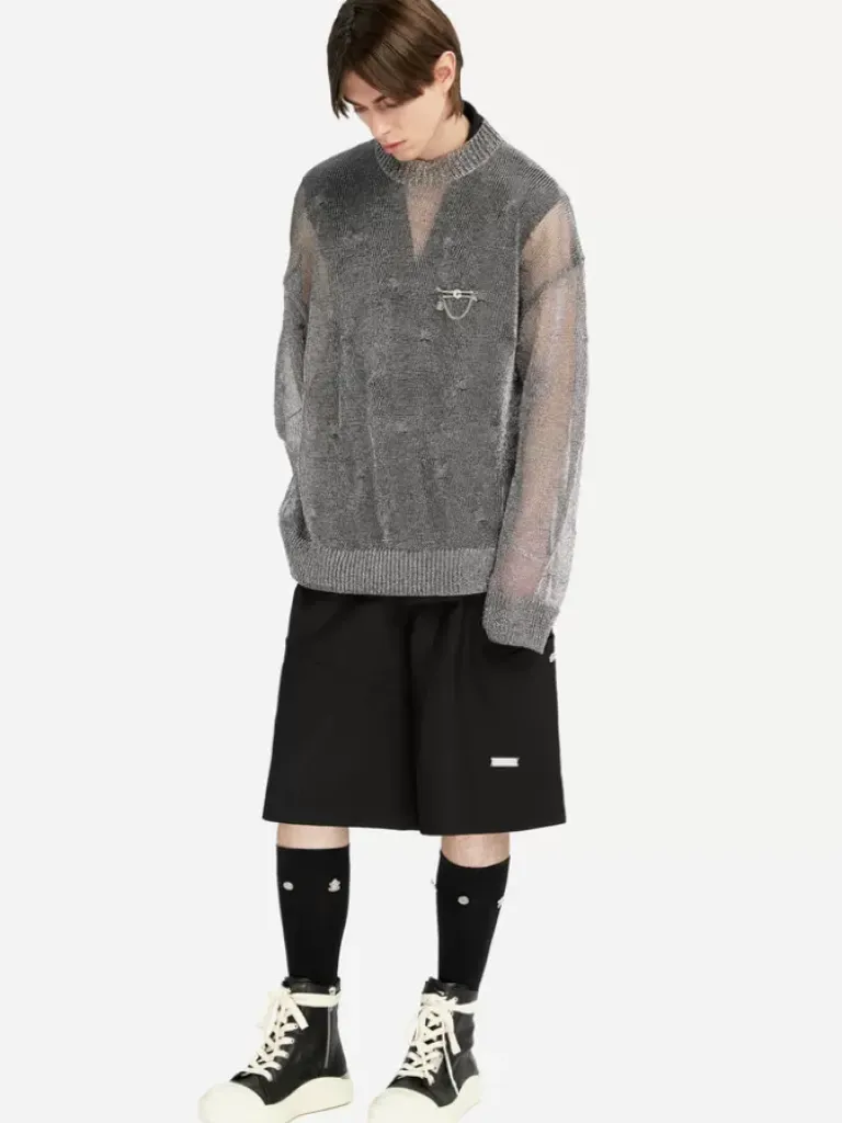 Men C2H4 005 - Metallic Fusion Knit Sweater