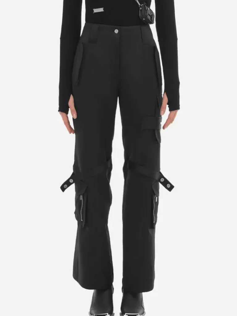 Women C2H4 006 - Multi-Pockets Flared Cargo Pants