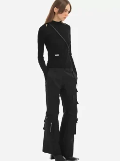 Women C2H4 006 - Multi-Pockets Flared Cargo Pants