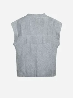 Men C2H4 005 - Panelled Check Knit Vest