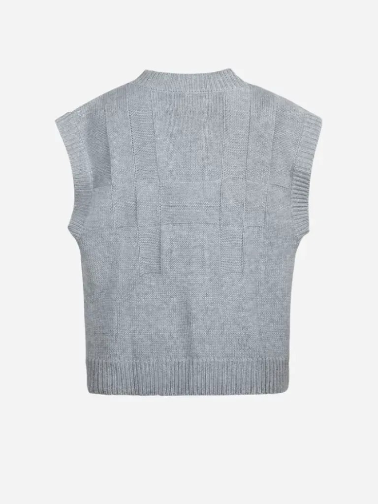 Men C2H4 005 - Panelled Check Knit Vest