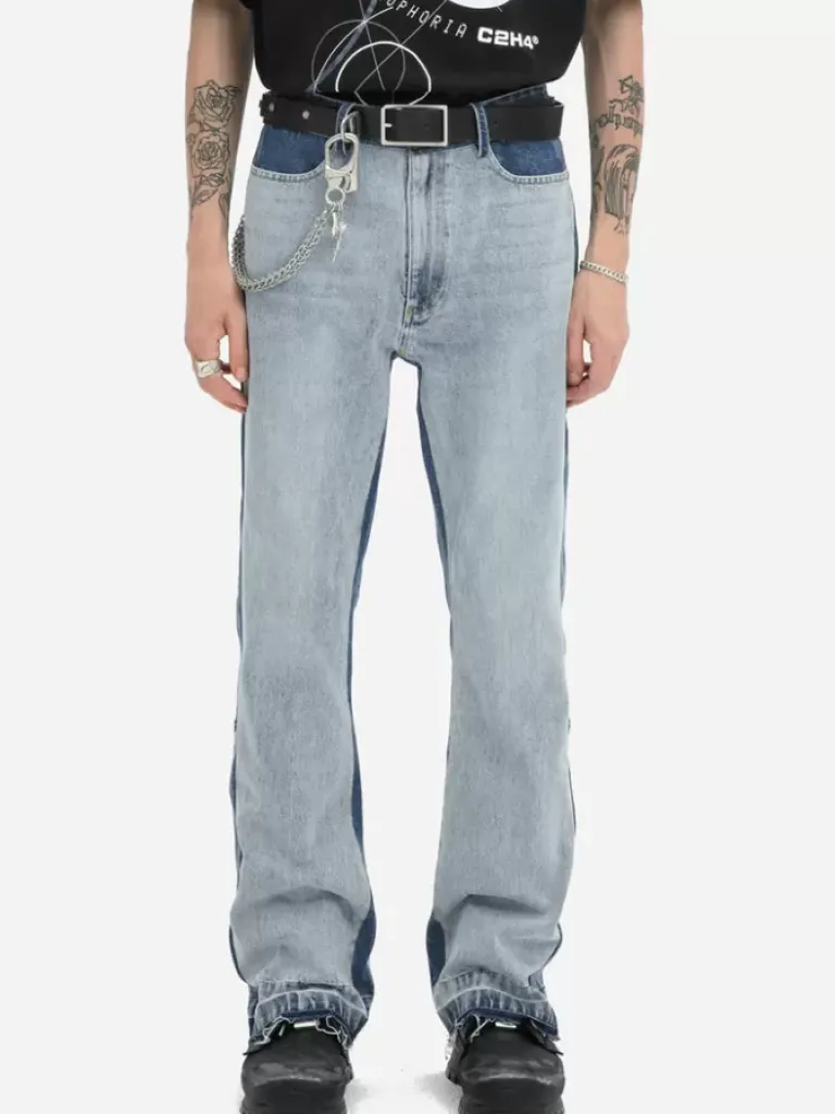 Men C2H4 004 - Panelled Cropped Jeans