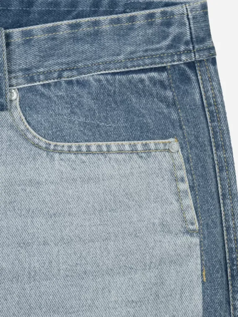 Men C2H4 004 - Panelled Cropped Jeans