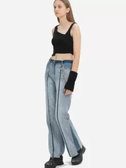 Women C2H4 004 - Panelled Faded Vintage Jeans