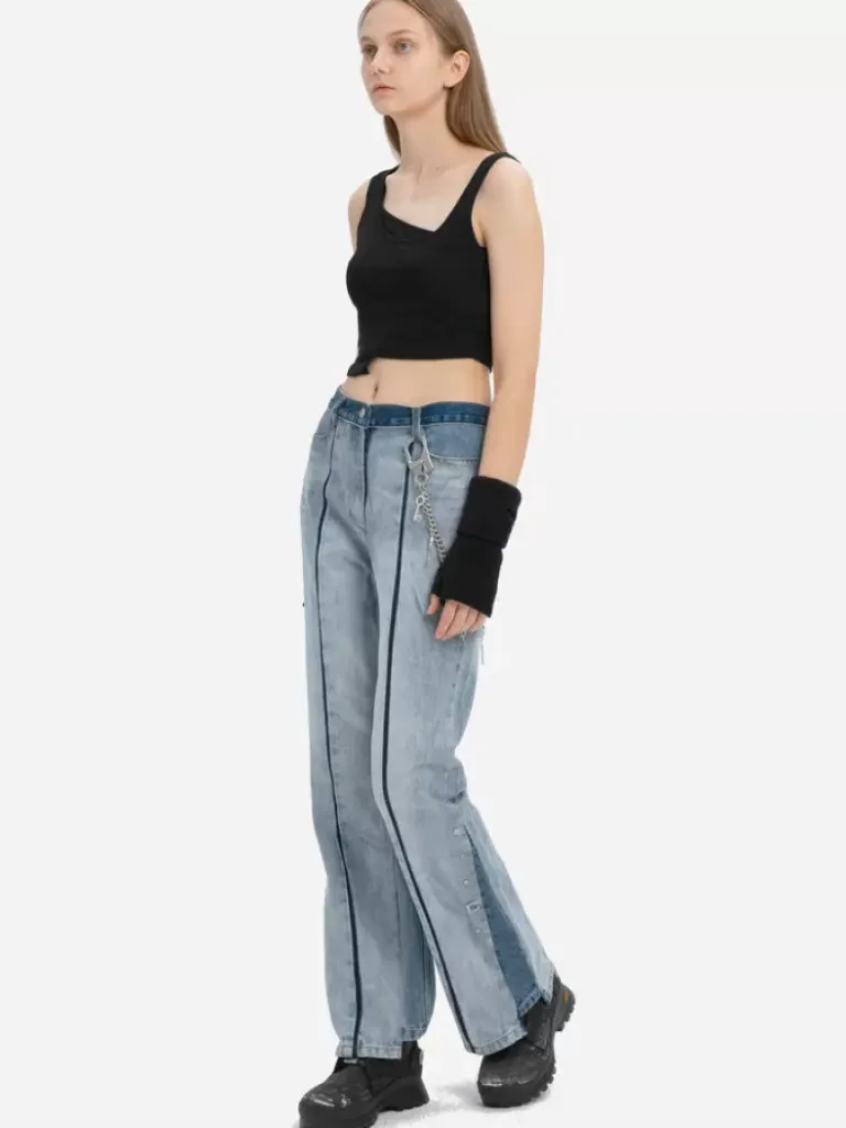 Women C2H4 004 - Panelled Faded Vintage Jeans