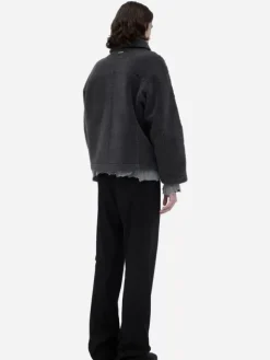 Men C2H4 002 - Panelled Streamline Shearling Jacket
