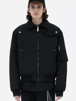 Men C2H4 002 - Quilted Intervein Bomber Jacket