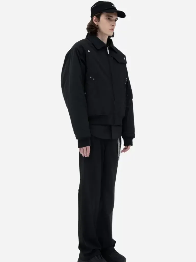 Men C2H4 002 - Quilted Intervein Bomber Jacket