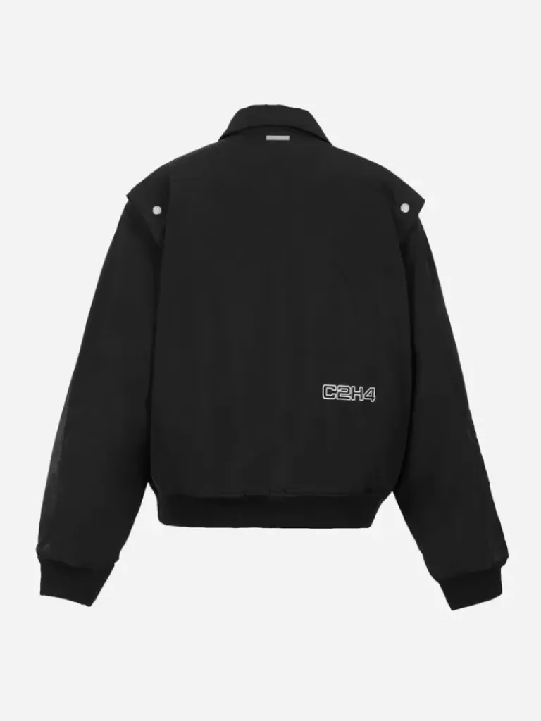 Men C2H4 004 - Quilted Intervein Layered Bomber Jacket