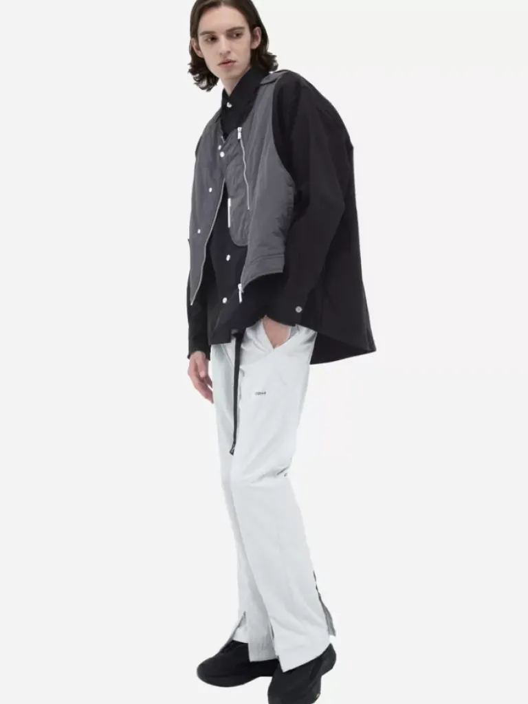 Men C2H4 002 - Quilted Vest Layered Shirt Jacket