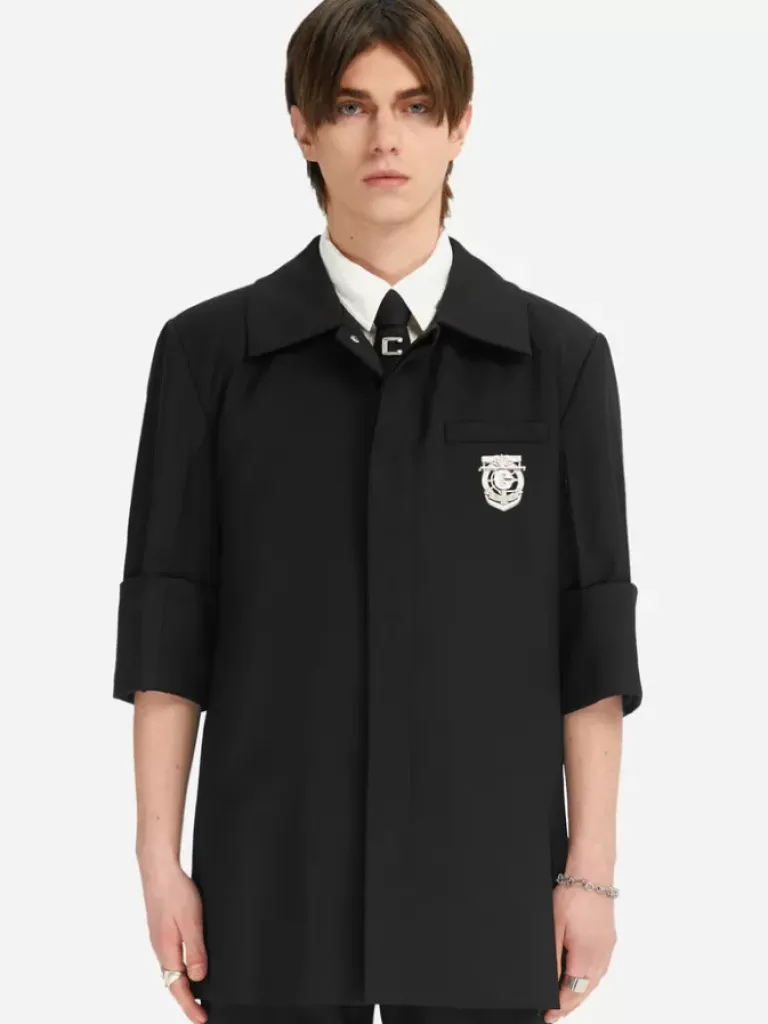 Men C2H4 005 - Raw Edge Badged Tailored Shirt