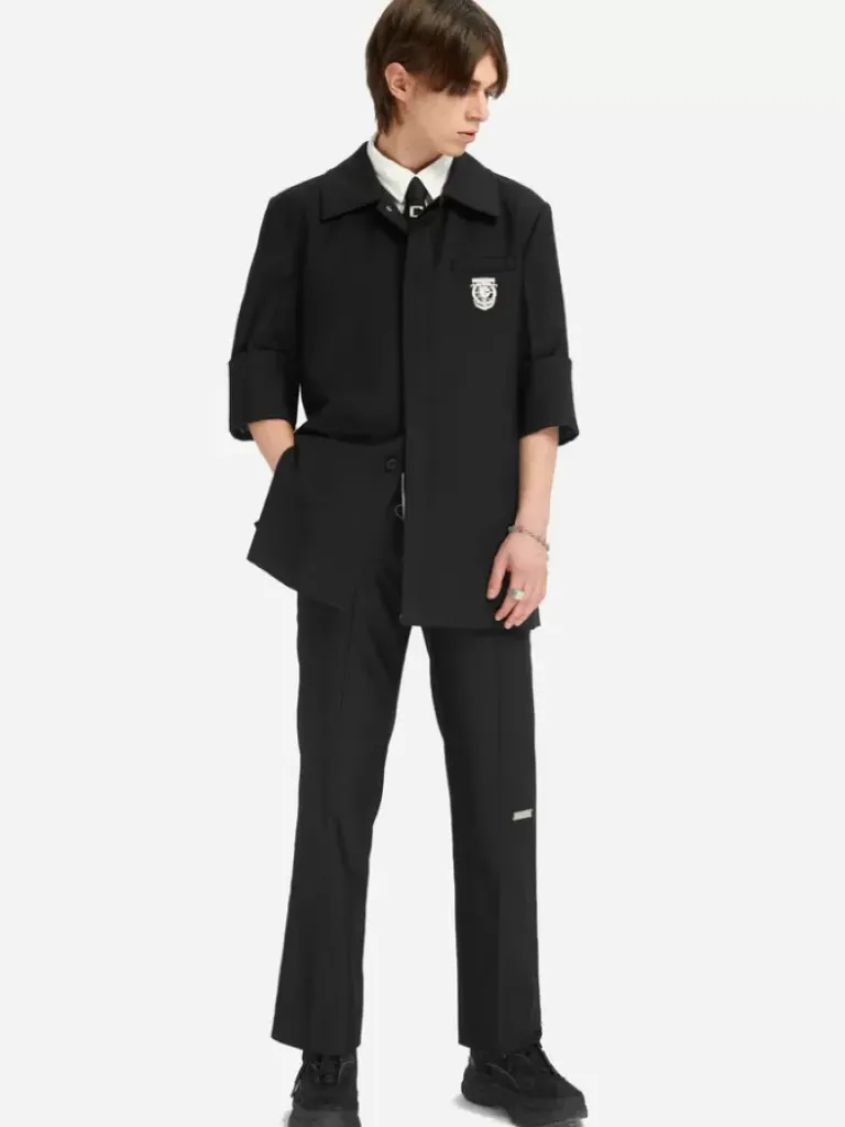 Men C2H4 005 - Raw Edge Badged Tailored Shirt