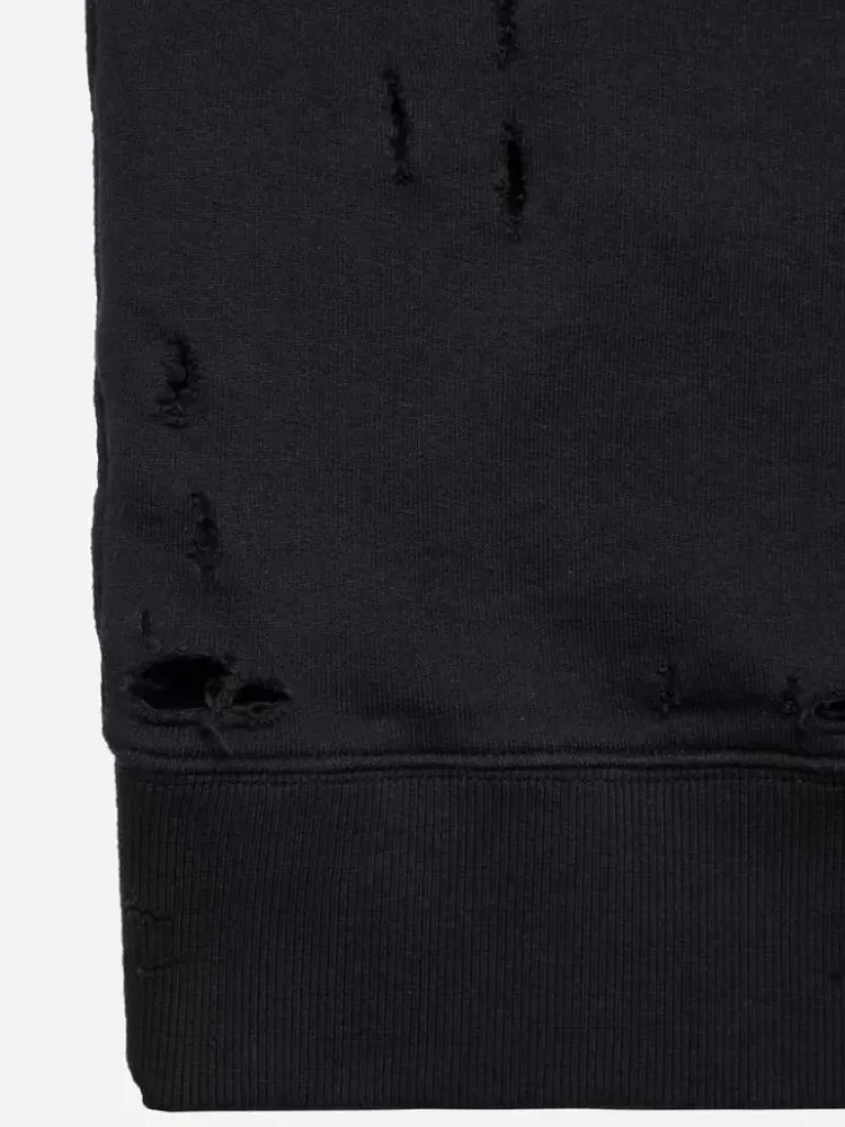 Men C2H4 003 - "Rose On Score" Distressed Sleeveless Hoodie
