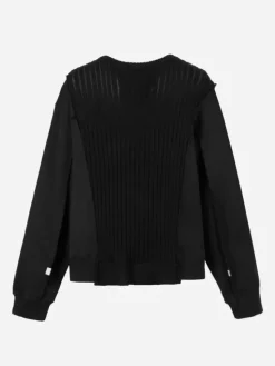 Men C2H4 005 - Solid Knit Paneled Crewneck