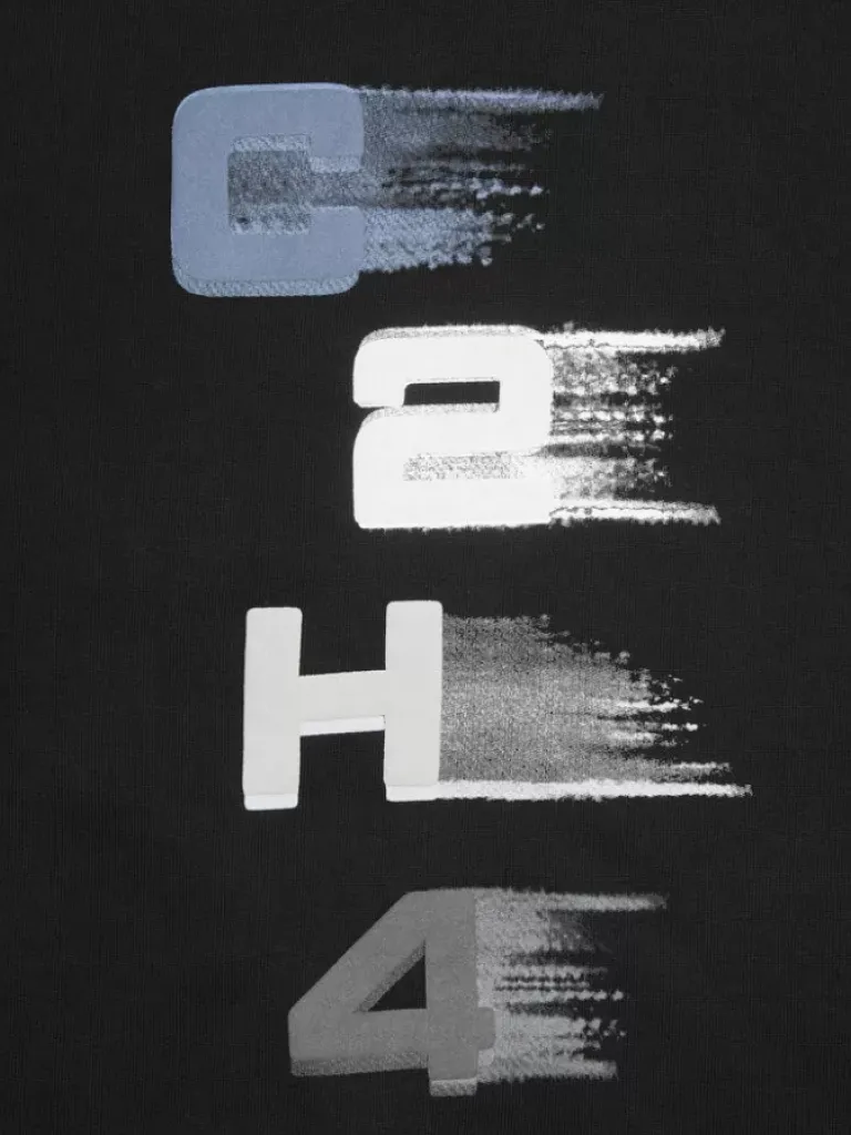 Men C2H4 006 - "Spatio-Temporal" Fuzzy Logo Hoodie