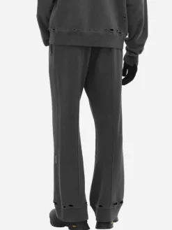 Men C2H4 Staff Uniform Asymmetric Agitator Distressed Sweatpants