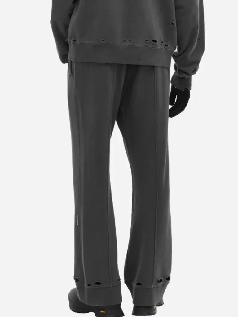 Men C2H4 Staff Uniform Asymmetric Agitator Distressed Sweatpants